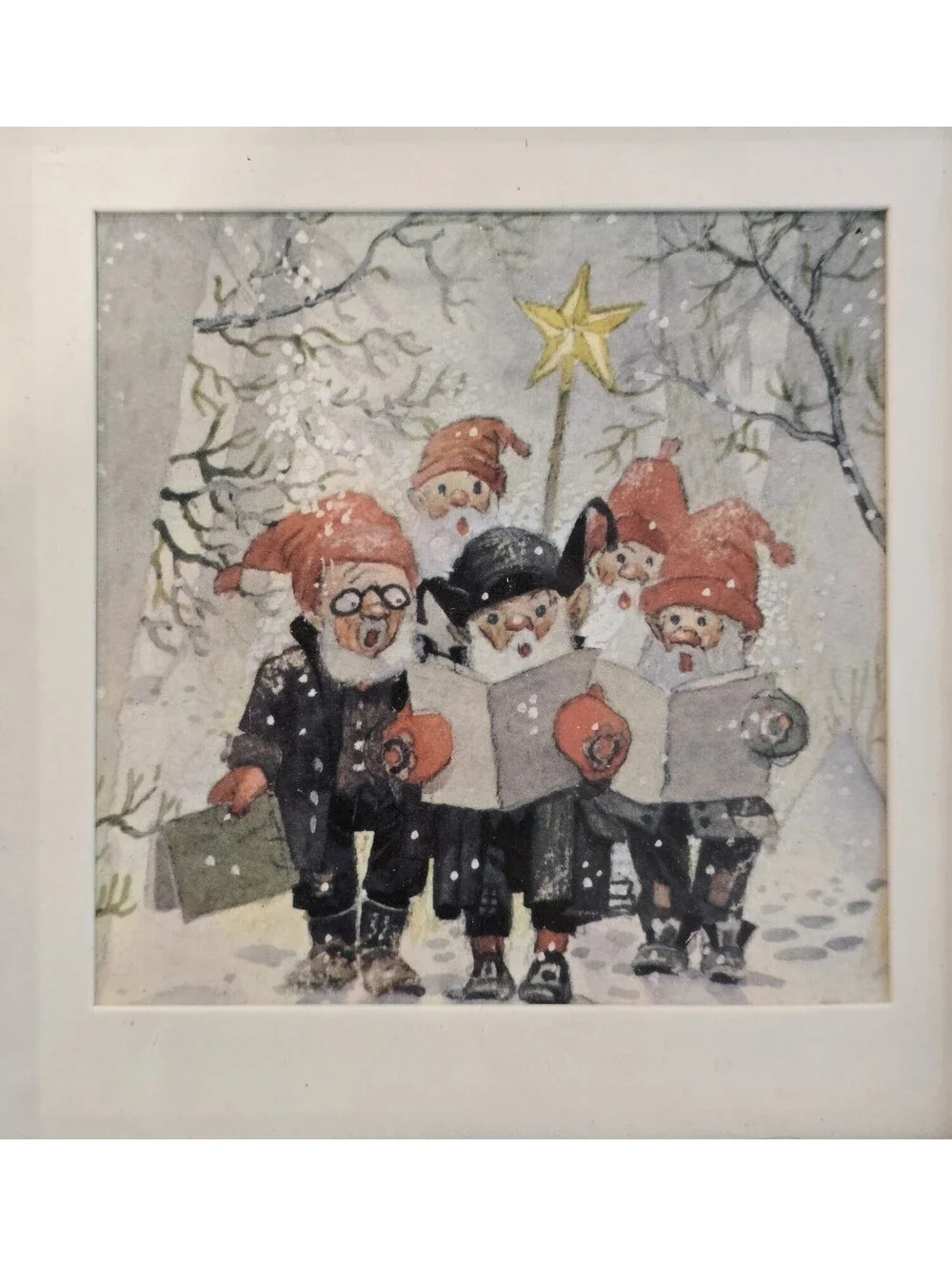 Trygve Davidsen Framed Cards - Scandinavian Carolers  & Gnome & Birds Christmas